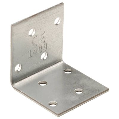 vidaXL Angle Brackets 100 pcs 2 mm 40x40x40 mm Galvanised Steel