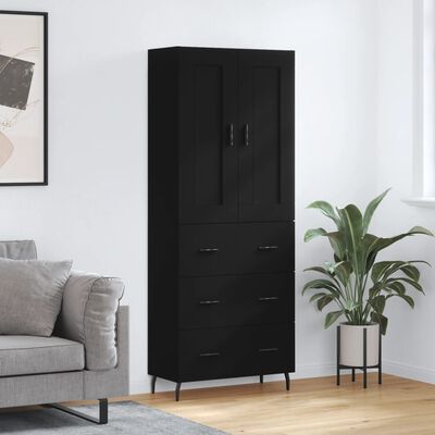 vidaXL Highboard Black 69.5x34x180 cm Engineered Wood