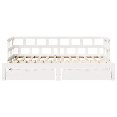 vidaXL Daybed with Trundle and Drawers without Mattress White 80x200 cm