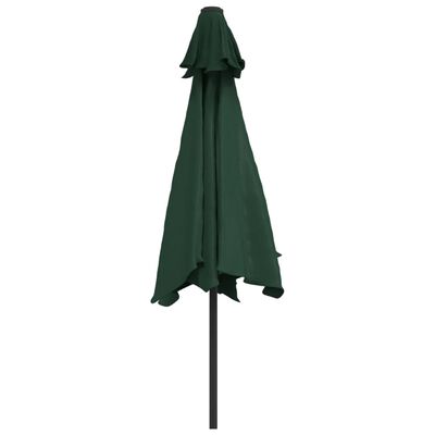 vidaXL Garden Parasol Green 3m Steel Pole