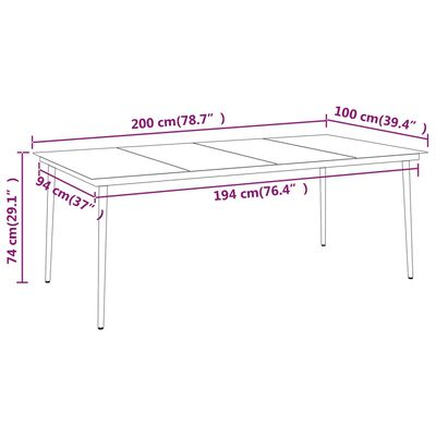 vidaXL 9 Piece Garden Dining Set Black