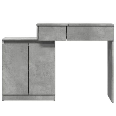 vidaXL Dressing Table with LED Concrete Grey 115x37x110.5 cm