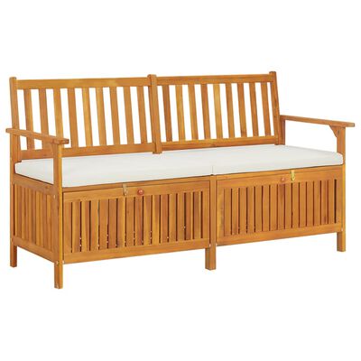 vidaXL Storage Bench with Cushion 148 cm Solid Wood Acacia