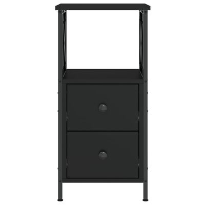 vidaXL Bedside Cabinet Black 34x35.5x70 cm Engineered Wood