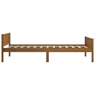 vidaXL Bed Frame without Mattress Solid Pinewood Honey Brown 100x200 cm