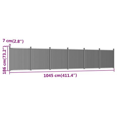 vidaXL Fence Panel Grey 1045x186 cm WPC