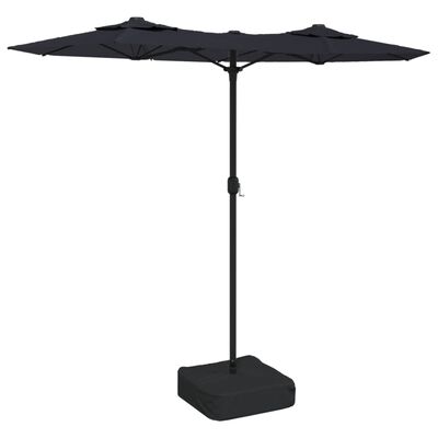 vidaXL Double-Head Garden Parasol Black 316x240 cm