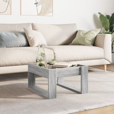 vidaXL Coffee Table with Infinity LED Grey Sonoma 50x53x30 cm