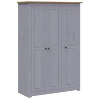 vidaXL 3-Door Wardrobe Grey 118x50x171.5 cm Pine Panama Range