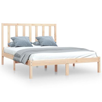 vidaXL Bed Frame without Mattress Solid Wood Pine 120x190 cm Small Double