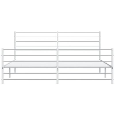 vidaXL Metal Bed Frame without Mattress with Footboard White 200x200 cm