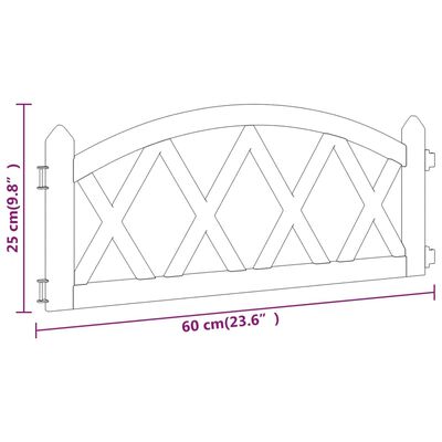 vidaXL Lawn Edgings 17 pcs Red 10 m PP