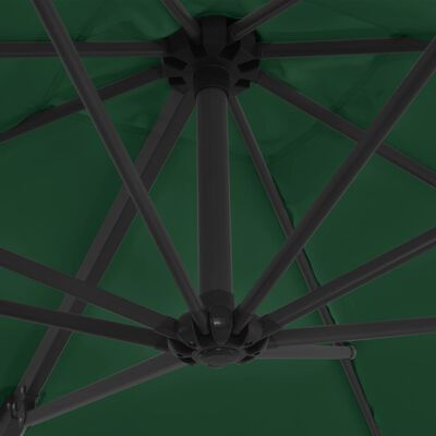 vidaXL Cantilever Garden Parasol with Steel Pole Green 250x250 cm