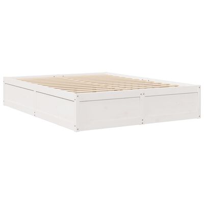 vidaXL Bed with Mattress White 140x200 cm Solid Wood Pine