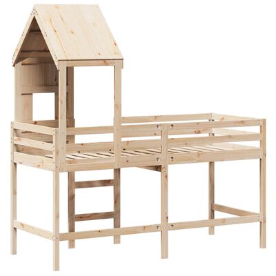 vidaXL Loft Bed with Ladder and Roof without Mattress 80x200 cm