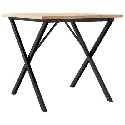 vidaXL Dining Table X-Frame 90x90x75.5 cm Solid Wood Pine and Cast Iron