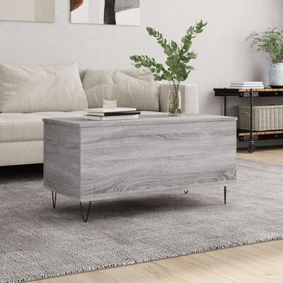 vidaXL Coffee Table Grey Sonoma 90x44.5x45 cm Engineered Wood