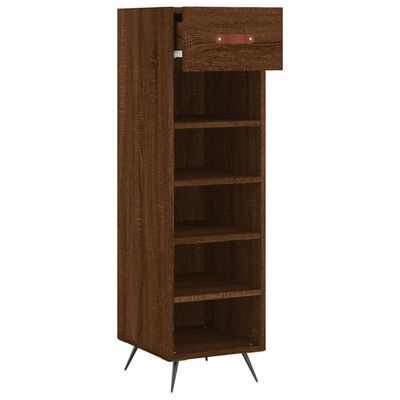 vidaXL Shoe Cabinet Brown Oak 30x35x105 cm Engineered Wood