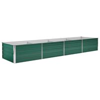 vidaXL Garden Raised Bed Galvanised Steel 320x80x45 cm Green