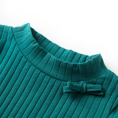 Kids' T-shirt with Long Sleeves Rib-knit Dark Green 140