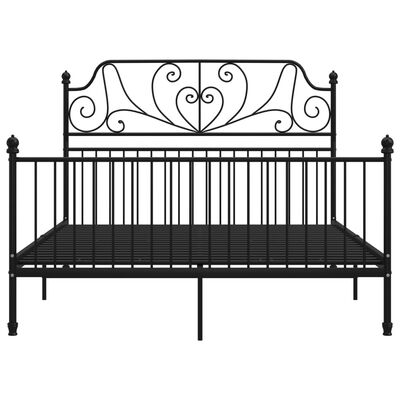 vidaXL Bed Frame without Mattress Black Metal 140x200 cm