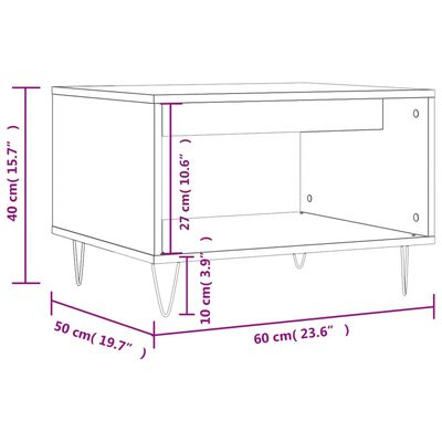 vidaXL Coffee Table Black 60x50x40 cm Engineered Wood