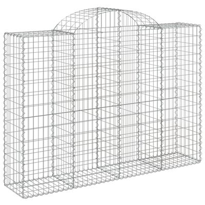 vidaXL Arched Gabion Baskets 11 pcs 200x50x140/160 cm Galvanised Iron