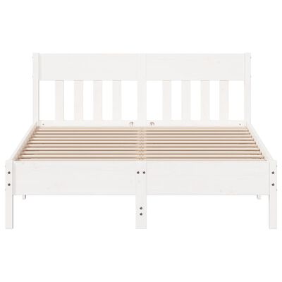 vidaXL Bed Frame without Mattress White 150x200 cm King Size Solid Wood Pine