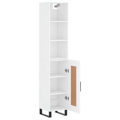 vidaXL Highboard White 34.5x34x180 cm Engineered Wood