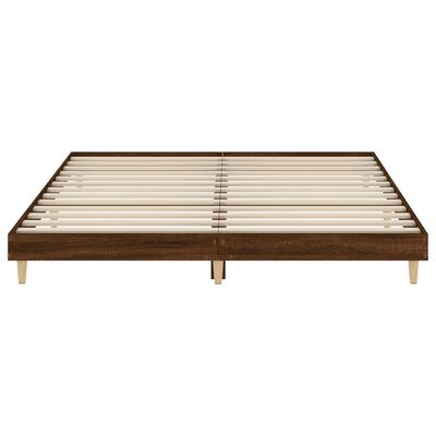 vidaXL Bed Frame without Mattress Brown Oak 140x200 cm Engineered Wood