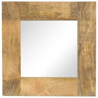 vidaXL Mirror Solid Mango Wood 50x50 cm