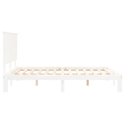 vidaXL Bed Frame without Mattress White King Size Solid Wood Pine