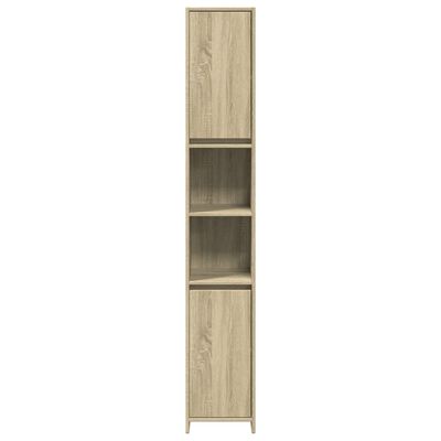 vidaXL Bathroom Cabinet Sonoma Oak 30x30x183.5 cm Engineered Wood