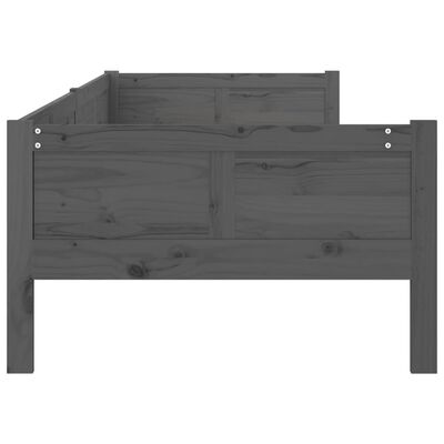 vidaXL Day Bed without Mattress Grey Solid Wood Pine 90x200 cm