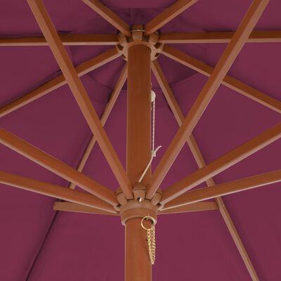 vidaXL Garden Parasol with Wooden Pole 300 cm Bordeaux Red