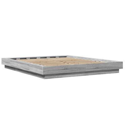 vidaXL Bed Frame without Mattress Grey Sonoma 160x200 cm