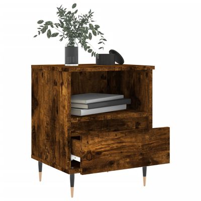 vidaXL Bedside Cabinet Smoked Oak 40x35x50 cm Engineered Wood