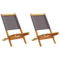 vidaXL Garden Chairs 2 pcs Anthracite Solid Wood Acacia and Fabric