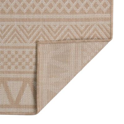 vidaXL Outdoor Flatweave Rug 160x230 cm Brown Stripes