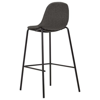 vidaXL Bar Stools 2 pcs Dark Grey Fabric