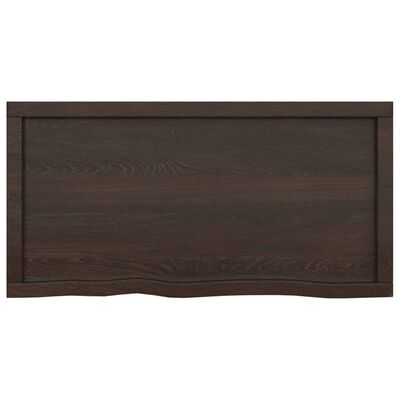 vidaXL Bathroom Countertop Dark Brown 100x50x(2-4) cm Treated Solid Wood