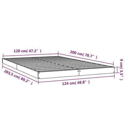 vidaXL Bed Frame without Mattress Honey Brown 120x200 cm Solid Wood Pine