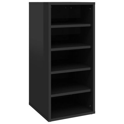 vidaXL Shoe Cabinets 2 pcs High Gloss Black 31.5x35x70 cm Engineered Wood