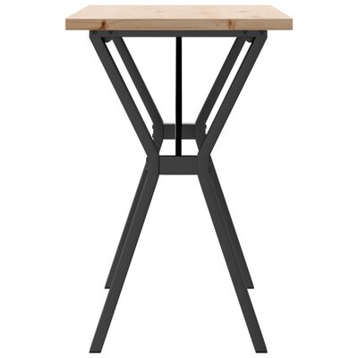 vidaXL Dining Table Y-Frame 100x50x75.5 cm Solid Wood Pine and Cast Iron