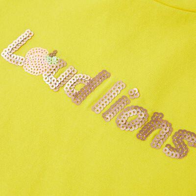 Kids' T-shirt with Cap Sleeves Bright Yellow 140