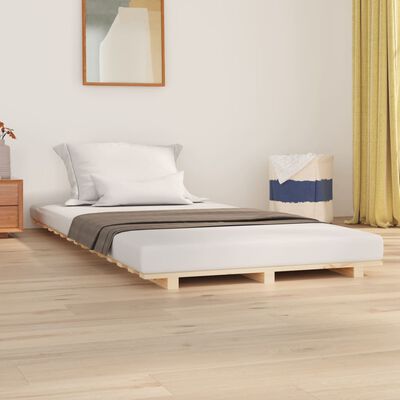 vidaXL Bed Frame without Mattress 75x190 cm Small Single Solid Wood Pine