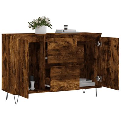 vidaXL Sideboard Smoked Oak 104x35x70 cm Engineered Wood