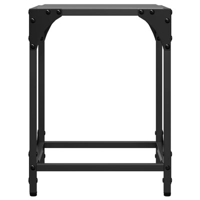 vidaXL Coffee Table with Black Glass Top 30x30x40 cm Steel