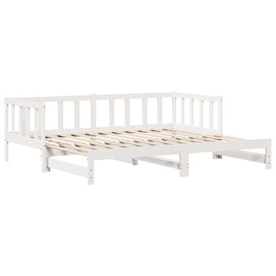 vidaXL Daybed with Trundle and Drawers without Mattress White 80x200 cm