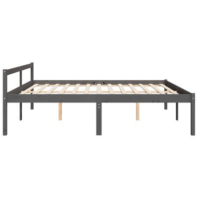 vidaXL Senior Bed without Mattress Grey 200x200 cm Solid Wood Pine